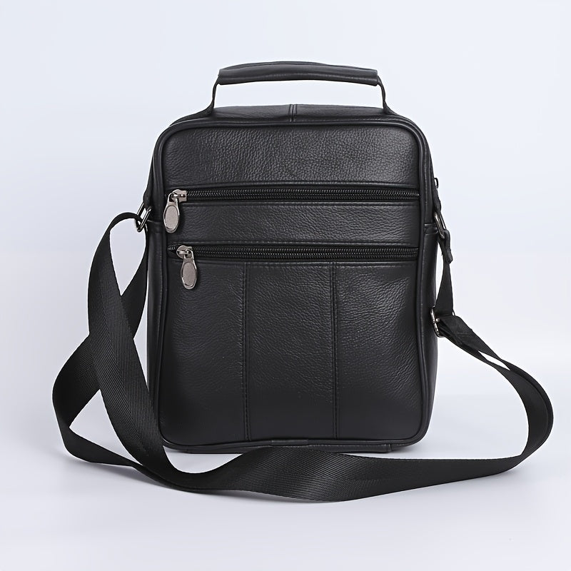 Leather Men's Satchel Bag | Large Capacity Vintage Business Handbag, First Layer Of Leather, Leisure Crossbody Bag