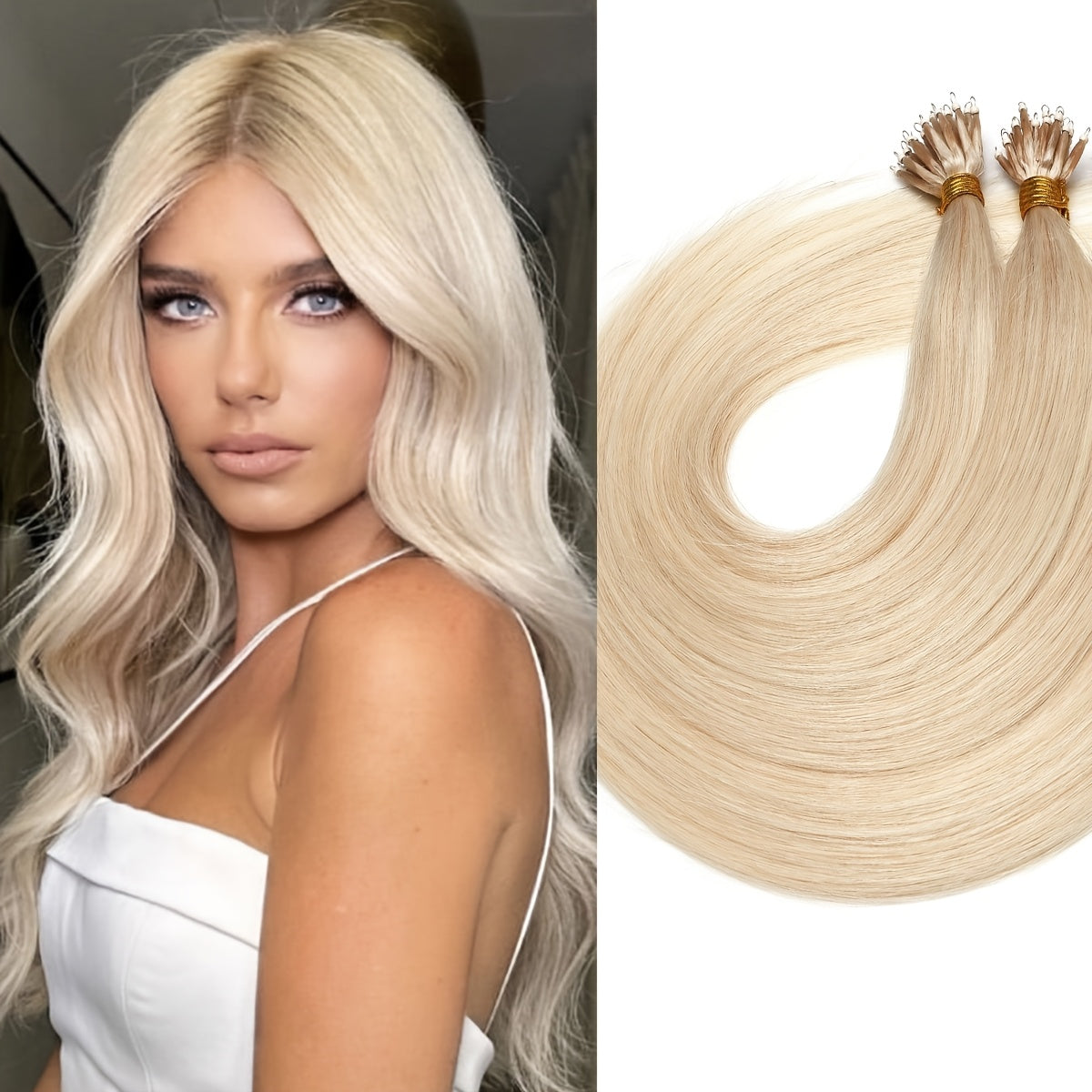 14-24 Inch 100% Remy Human Hair Extension Pre-bonded Micro Nano Rings