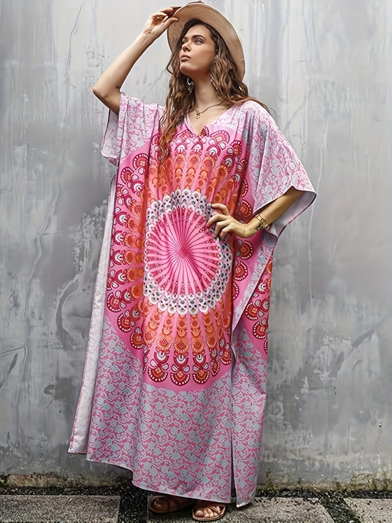 Plus Size, Plus Size Kaftan Cover Ups for Women Maxi Caftans Lounge Swimsuit Cover Up