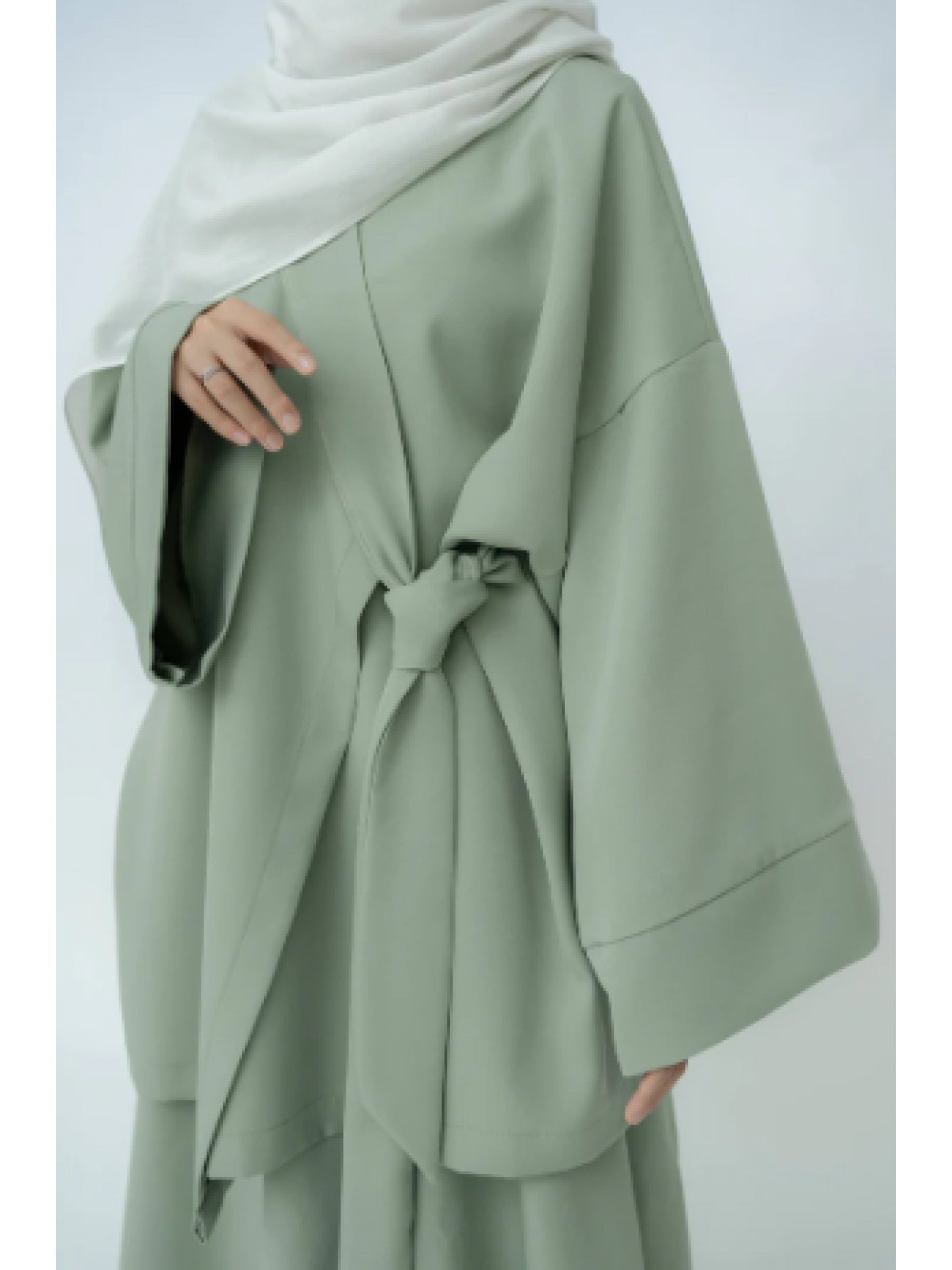 Women's Islamic Baju Abaya Kurung Hanbok Outfit - Elegant Korean-Hijab Inspired Two-Piece with Tie Belt, Long Flowing Robe for Wedding, Everyday, Ramadan - Modest Muslim Formal & Casual Attire