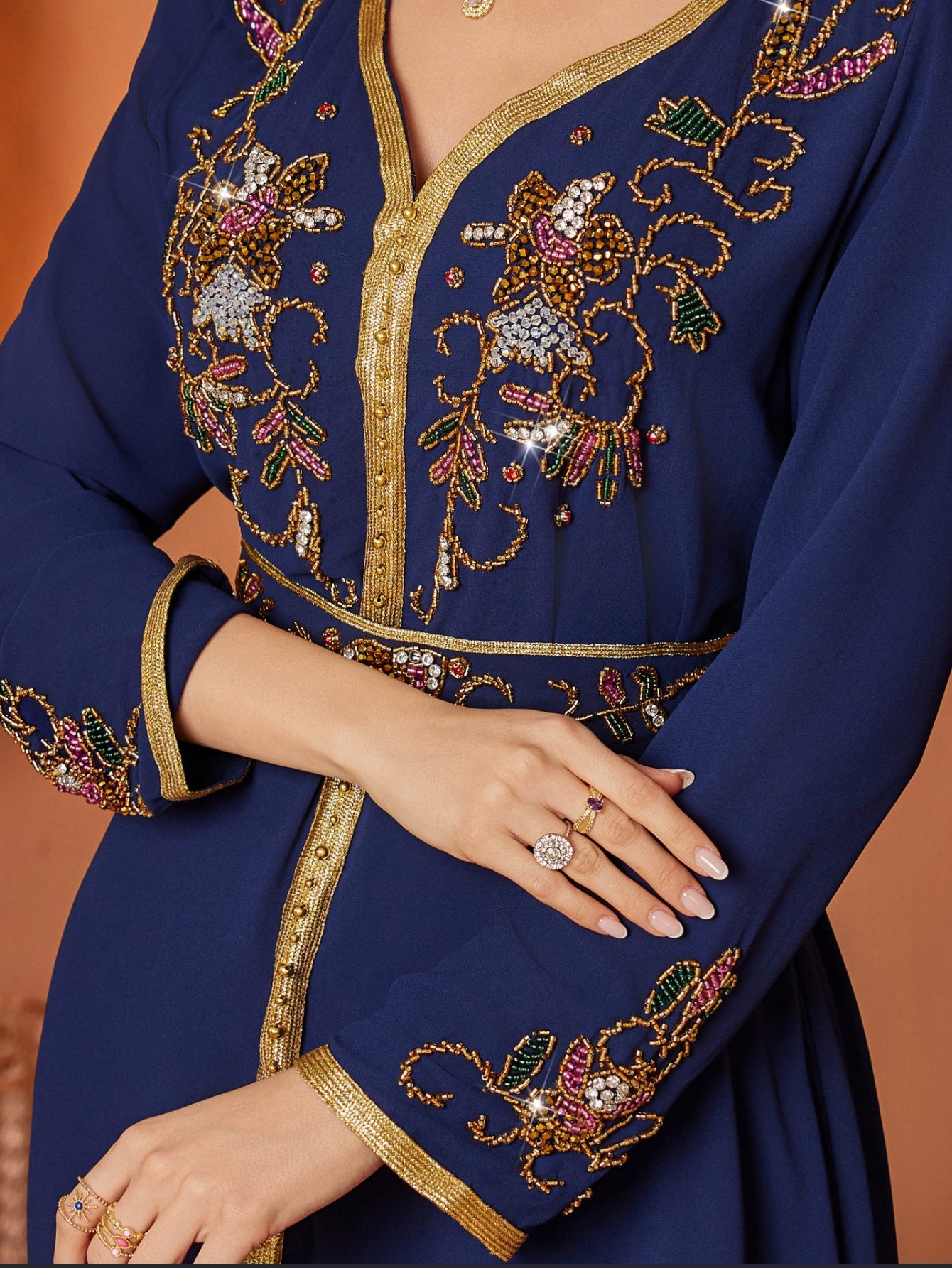 green emerald velvet dress Isolde Belt in Gold main image 1