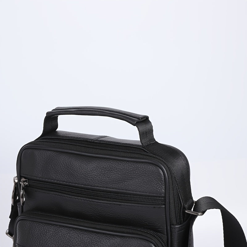 Leather Men's Satchel Bag | Large Capacity Vintage Business Handbag, First Layer Of Leather, Leisure Crossbody Bag