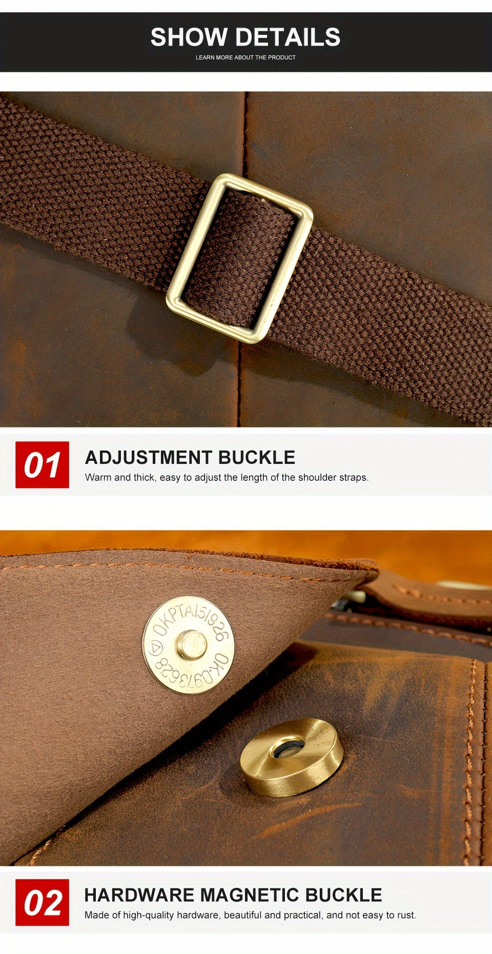 Crazy Horse Leather Shoulder Bag For Men, Fashionable Sling Bag For 7.9-in Tablet, Retro Crossbody Bag For Hanging Out & Daily Commute