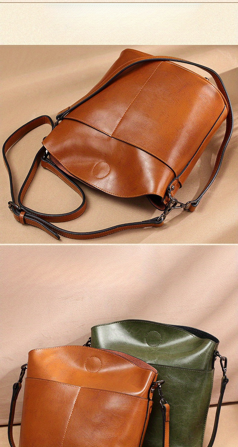 Real Leather Women's Sling Bag | Versatile Casual Handmade Cowhide Fashionable Messenger Bag