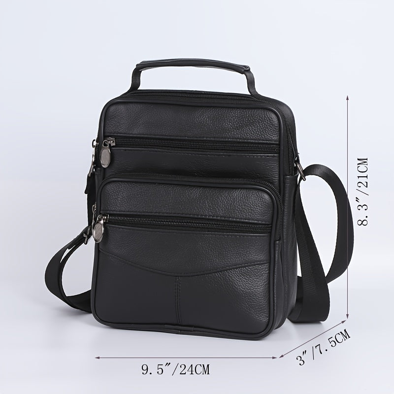 Leather Men's Satchel Bag | Large Capacity Vintage Business Handbag, First Layer Of Leather, Leisure Crossbody Bag