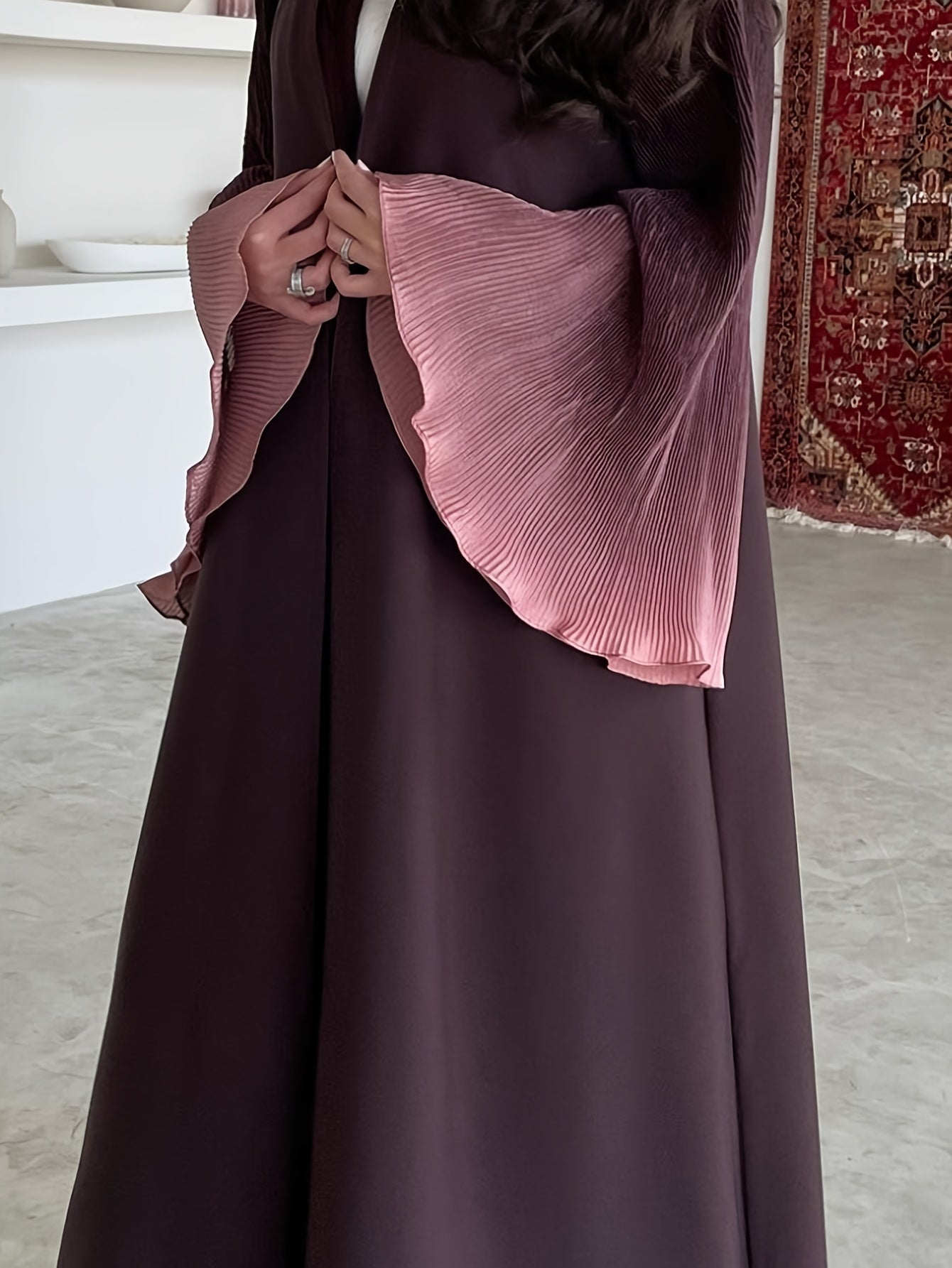 Women's Elegant Arabic Abaya Robe - Long Sleeve Islamic Muslim Wedding & Everyday Dress, Formal Events - Machine Washable Non-See-Through Abaya Gown