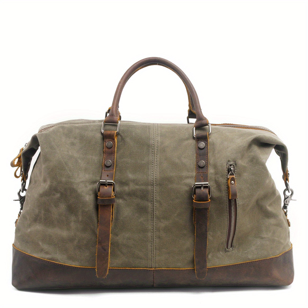 Vintage Retro Large Capacity Leather Duffel Travel Bag Men's Handheld Fashion Short Trip Gym Bag Oil Wax Crossbody Luggage Pack