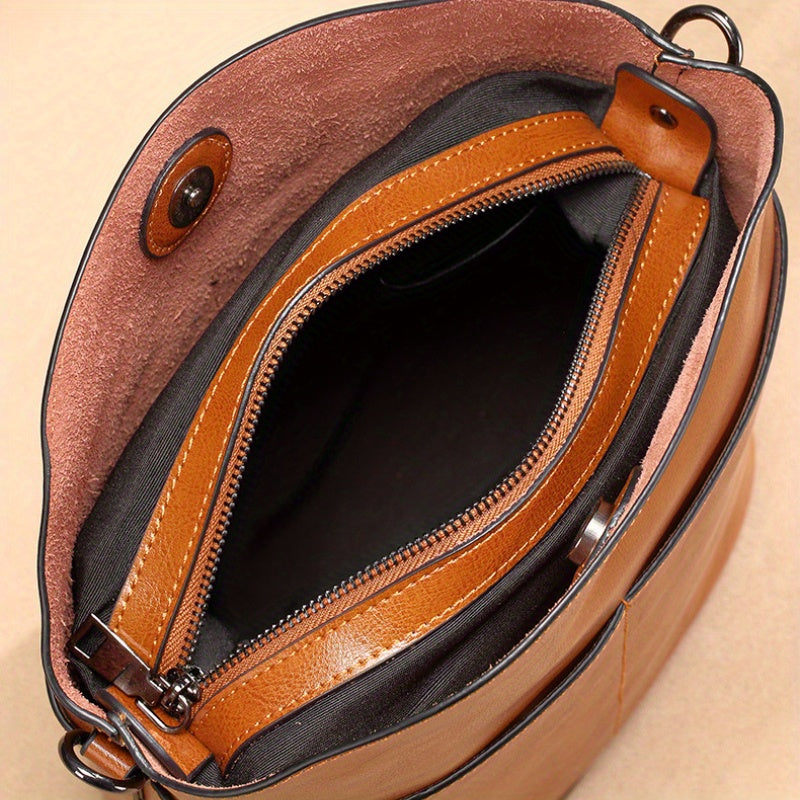 Real Leather Women's Sling Bag | Versatile Casual Handmade Cowhide Fashionable Messenger Bag