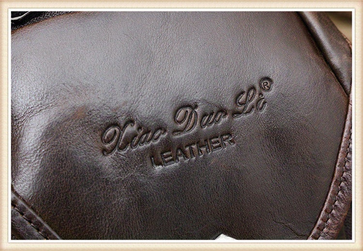 Vintage Men's Genuine Leather Autumn Small Crossbody Bag Hanging Bag Cell Phone Waist Bag Multi-function Shoulder Bag