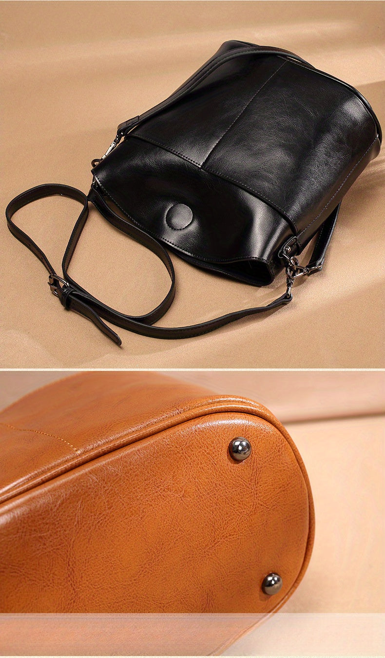 Real Leather Women's Sling Bag | Versatile Casual Handmade Cowhide Fashionable Messenger Bag