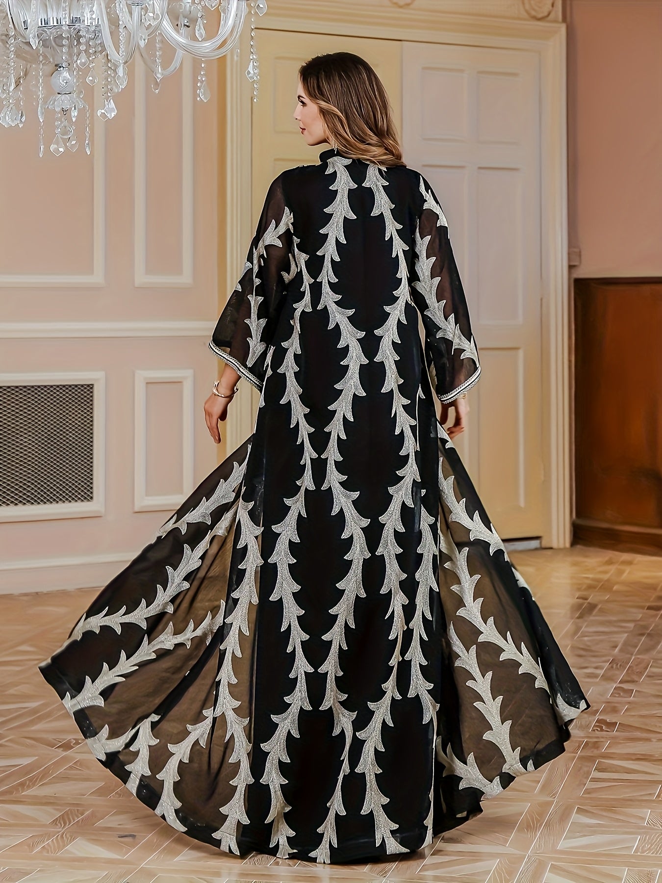 green emerald velvet dress Nude Luxury Long Sleeves Muslim Evening Dresses with Cape SS369A Nude / 22 main image 0