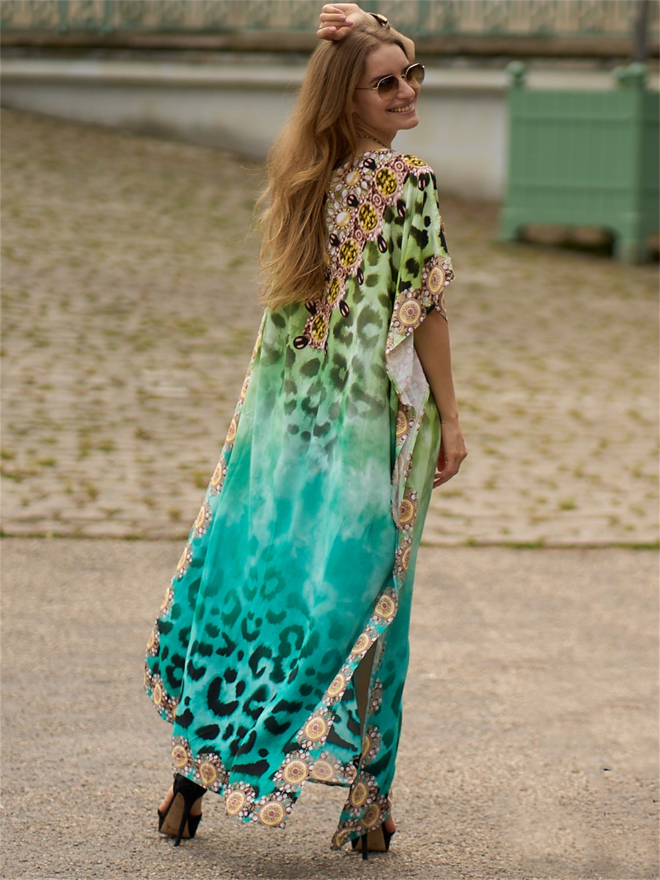 Women's Rayon Bohemian Beach Cover-Up Dress