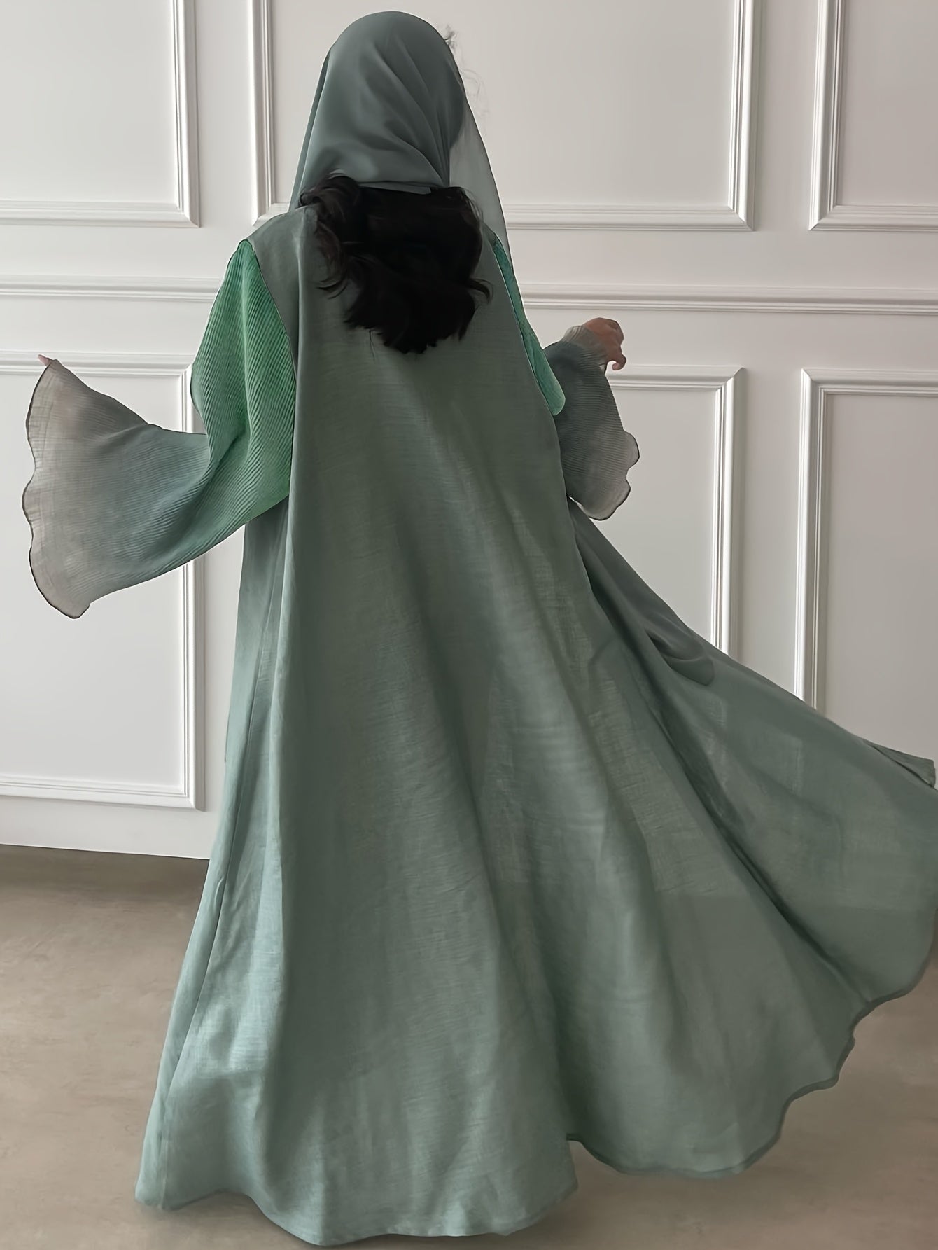 Women's Elegant Arabic Abaya Robe - Long Sleeve Islamic Muslim Wedding & Everyday Dress, Formal Events - Machine Washable Non-See-Through Abaya Gown