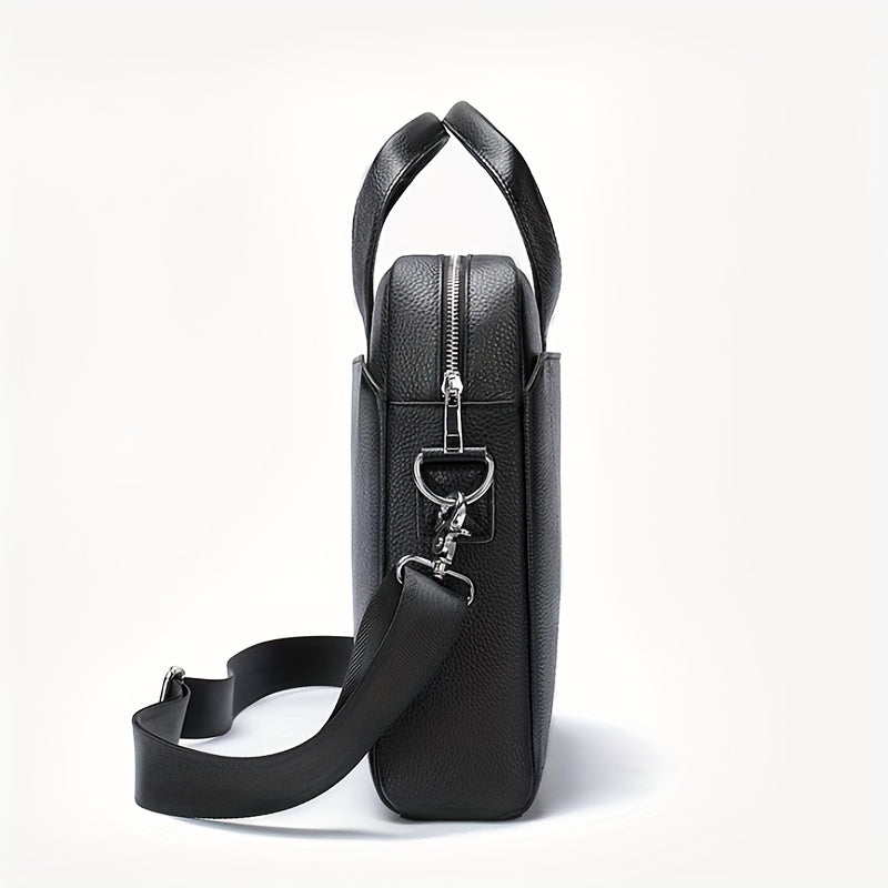 Vintage Head Layer Cowhide Men Handbag Large Capacity Laptop Briefcase Commuter Business Men Single Shoulder Crossbody Bag