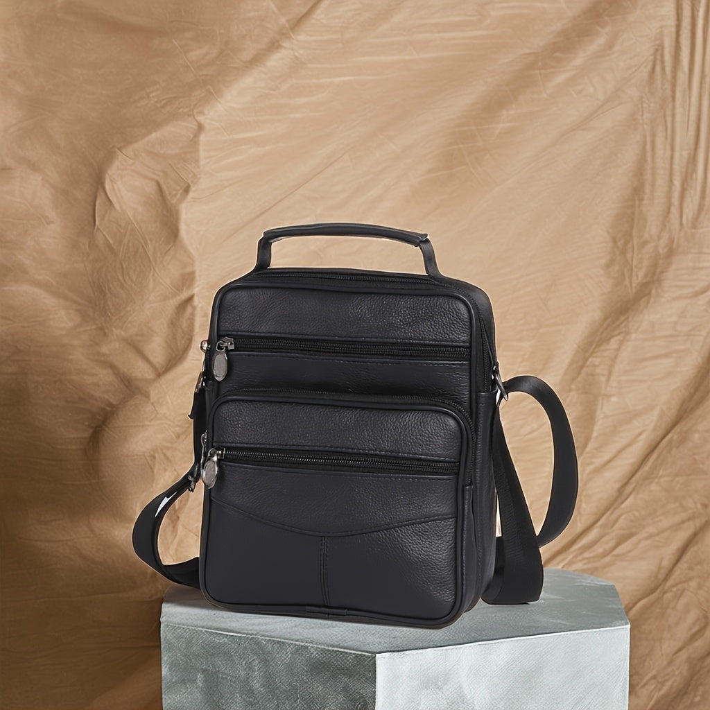 Leather Men's Satchel Bag | Large Capacity Vintage Business Handbag, First Layer Of Leather, Leisure Crossbody Bag