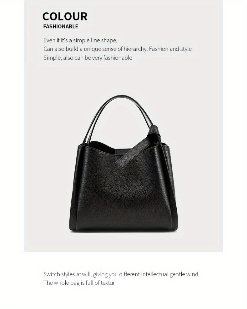 Women's Leather Tote Bag, Versatile and Popular Leather & Messenger Handbag for Women, Crossbody Bag, Cowhide Bucket Bag