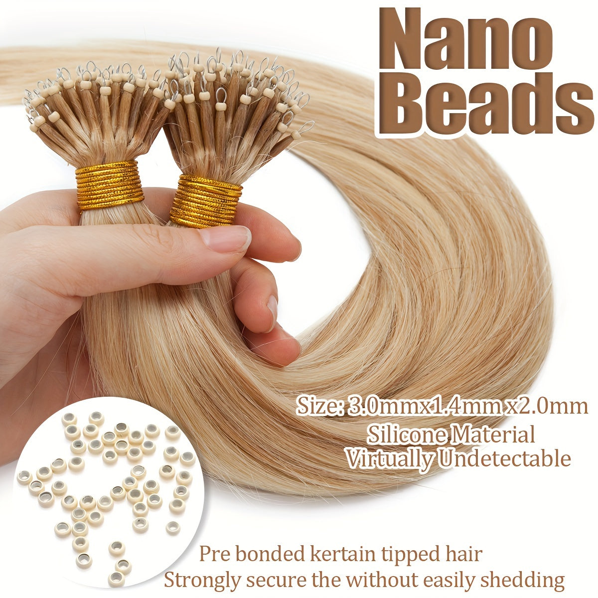 14-24 Inch 100% Remy Human Hair Extension Pre-bonded Micro Nano Rings