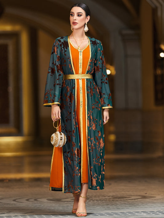 Casual Arab Two-Piece Modern Abaya Set