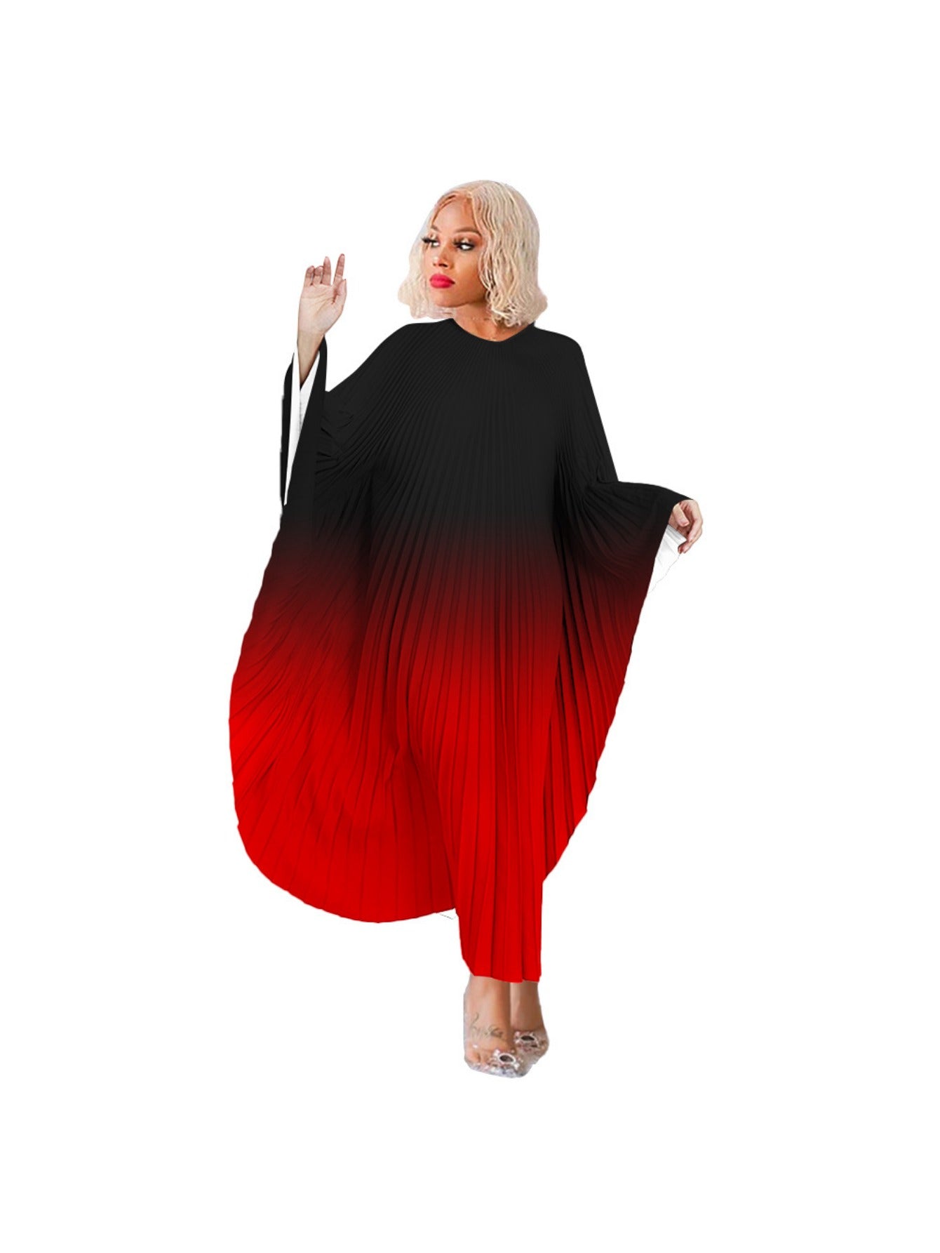 Plus Size - Elegant And Stylish Pullover Cape Abaya Dress with Bat Sleeves for Plus Size Women, Designed for The Autumn And Winter of 2025.