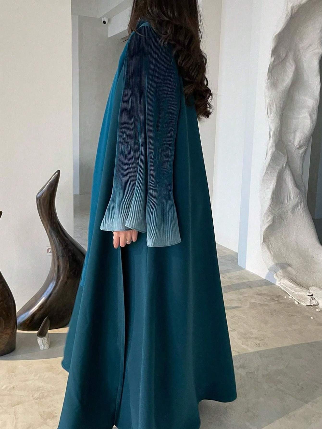Women's Elegant Arabic Abaya Robe - Long Sleeve Islamic Muslim Wedding & Everyday Dress, Formal Events - Machine Washable Non-See-Through Abaya Gown