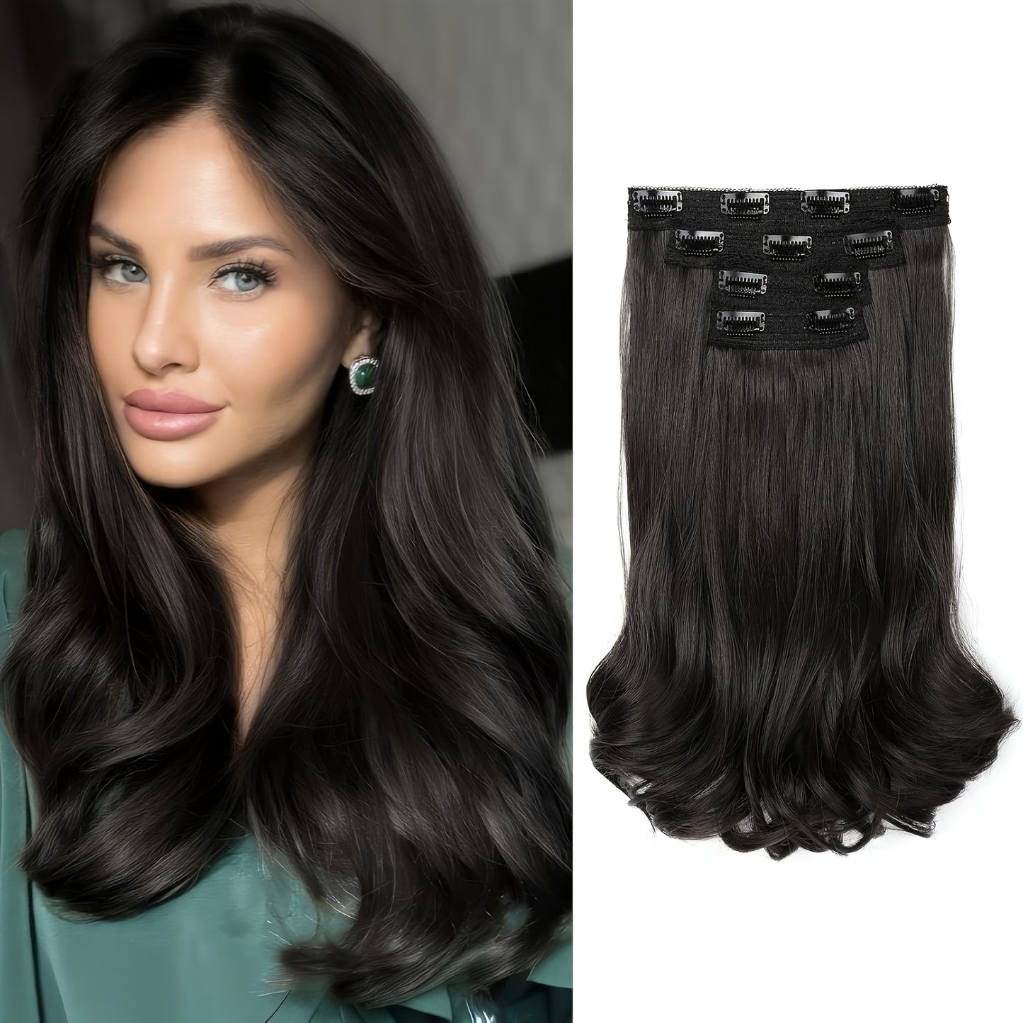 4pcs Lace Weft Hair Extensions | 14 Inch Short Wavy Invisible Hair Extensions
