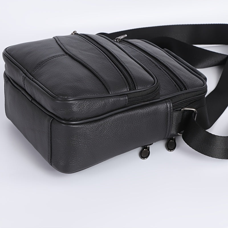 Leather Men's Satchel Bag | Large Capacity Vintage Business Handbag, First Layer Of Leather, Leisure Crossbody Bag