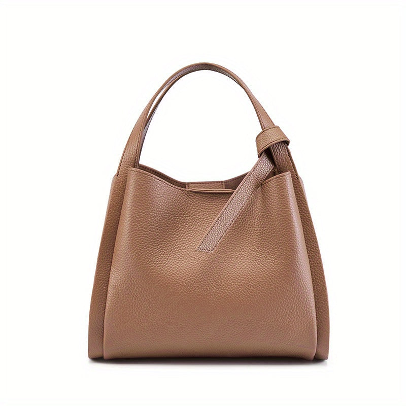 Women's Leather Tote Bag, Versatile and Popular Leather & Messenger Handbag for Women, Crossbody Bag, Cowhide Bucket Bag