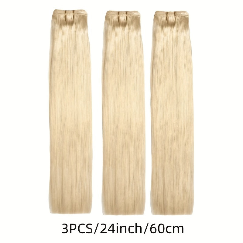 Honey Blonde True Length Human Hair Bundles Straight Hair Extensions