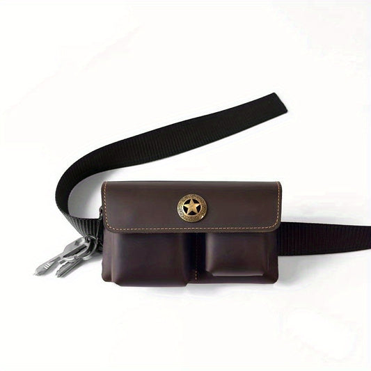 Men's Genuine Leather Camera Bag Crossbody, Belt Bag Multi-function Storage Bag For Keys, Mobile Phones, Tissues, Chargers, Multi-pocket Waist Bag