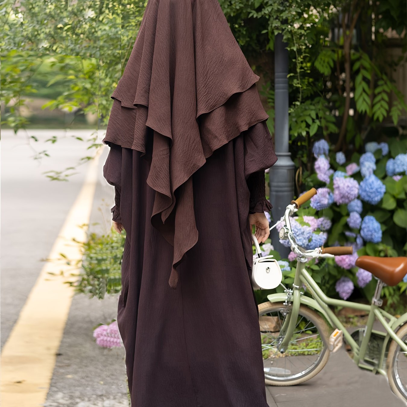 Khimar+abaya 2pcs Set Umrah Rida Set Player Jilbaab Abaya Set with Pockets