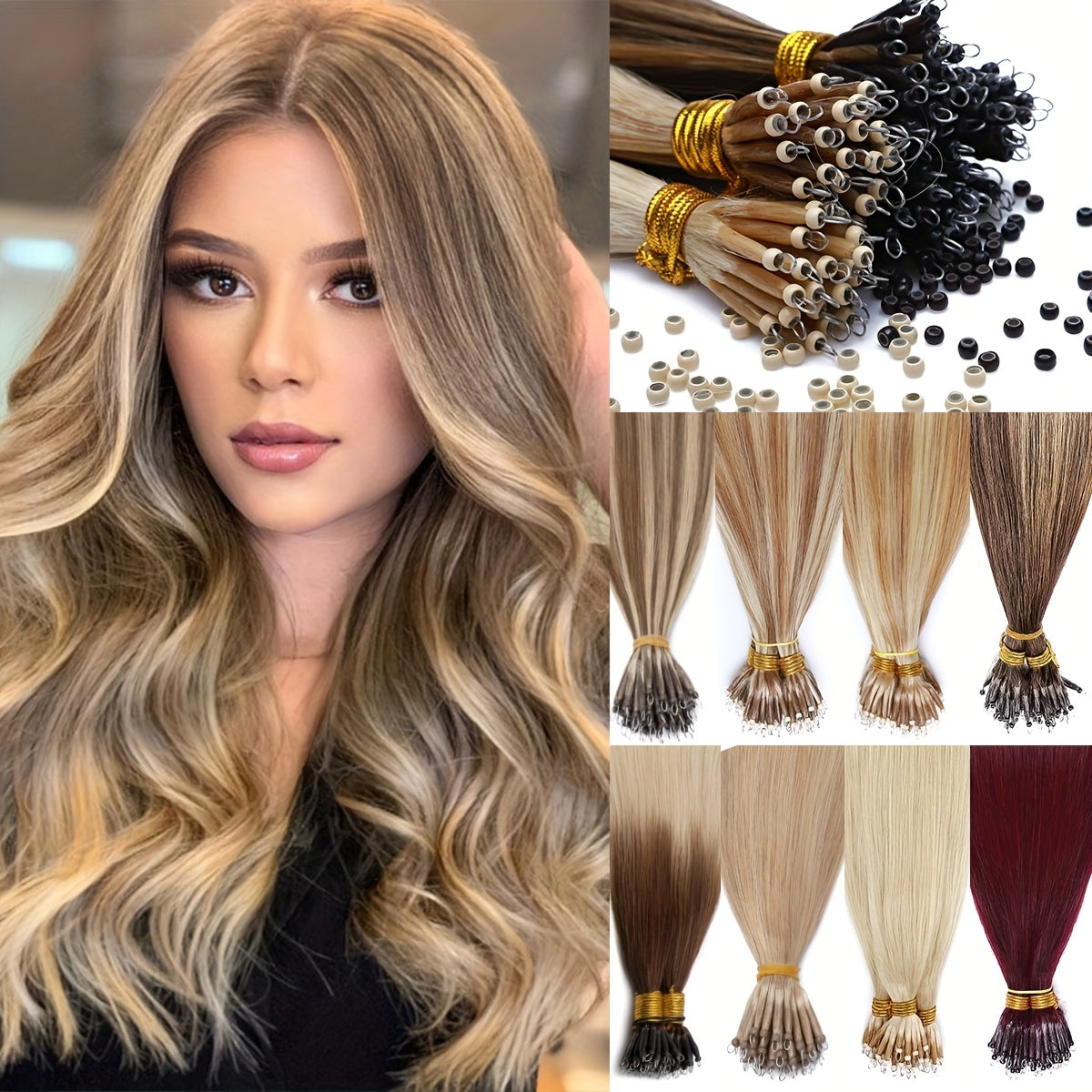 14-24 Inch 100% Remy Human Hair Extension Pre-bonded Micro Nano Rings
