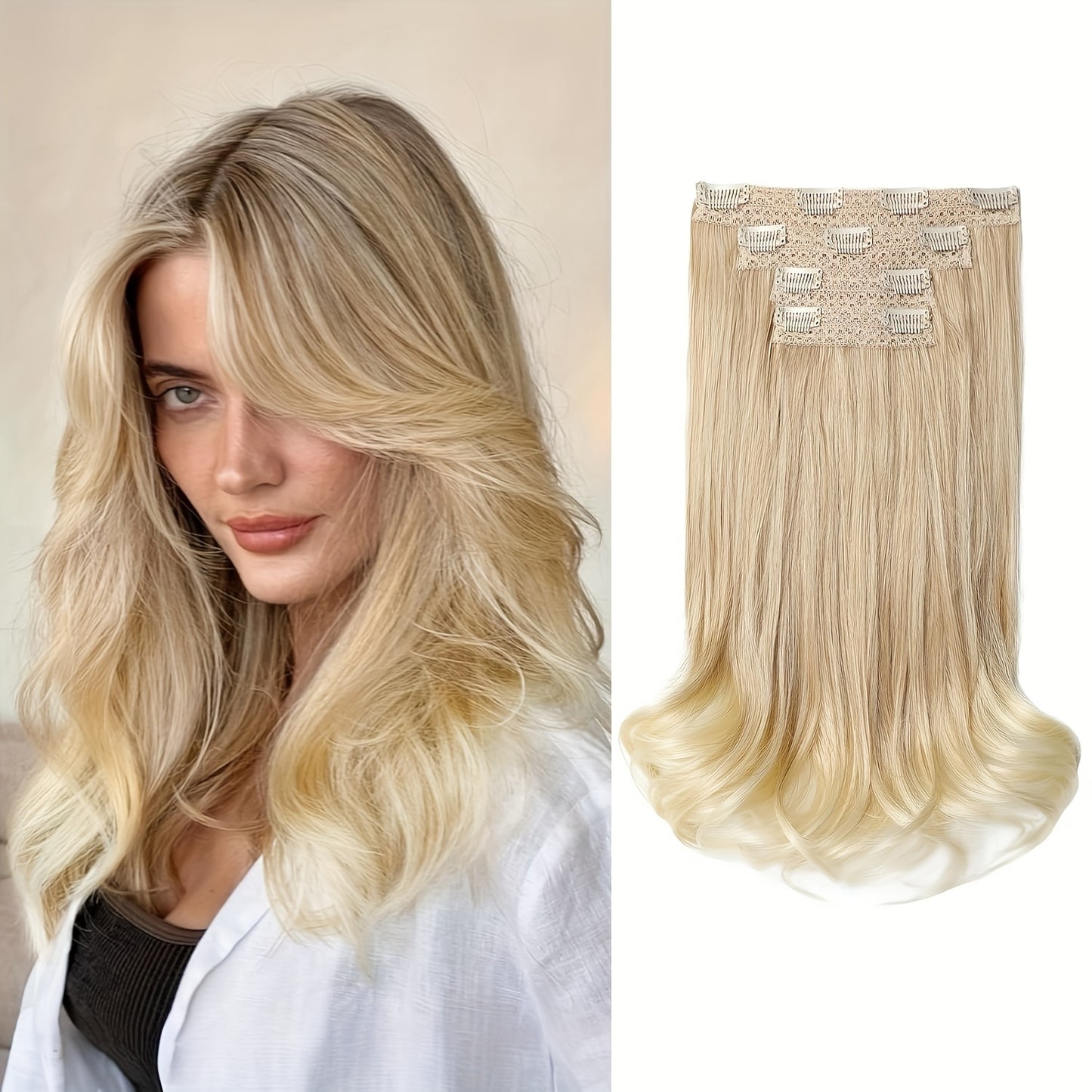 4pcs Lace Weft Hair Extensions | 14 Inch Short Wavy Invisible Hair Extensions