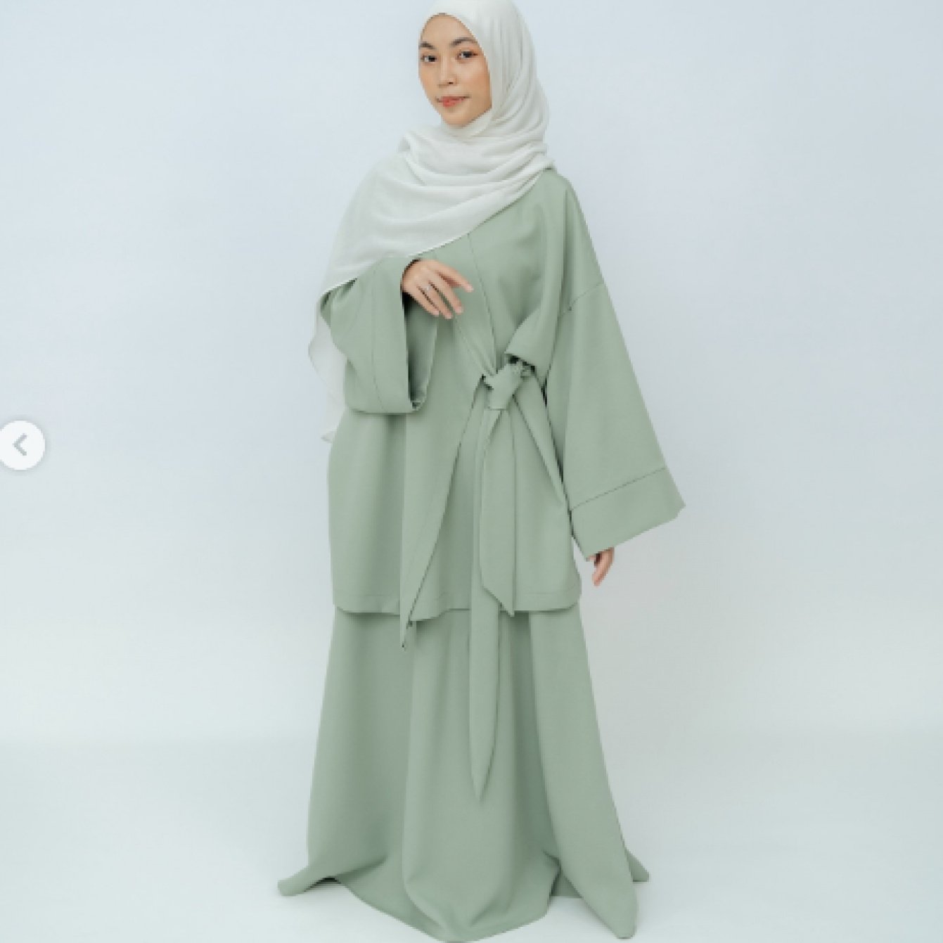 Women's Islamic Baju Abaya Kurung Hanbok Outfit - Elegant Korean-Hijab Inspired Two-Piece with Tie Belt, Long Flowing Robe for Wedding, Everyday, Ramadan - Modest Muslim Formal & Casual Attire