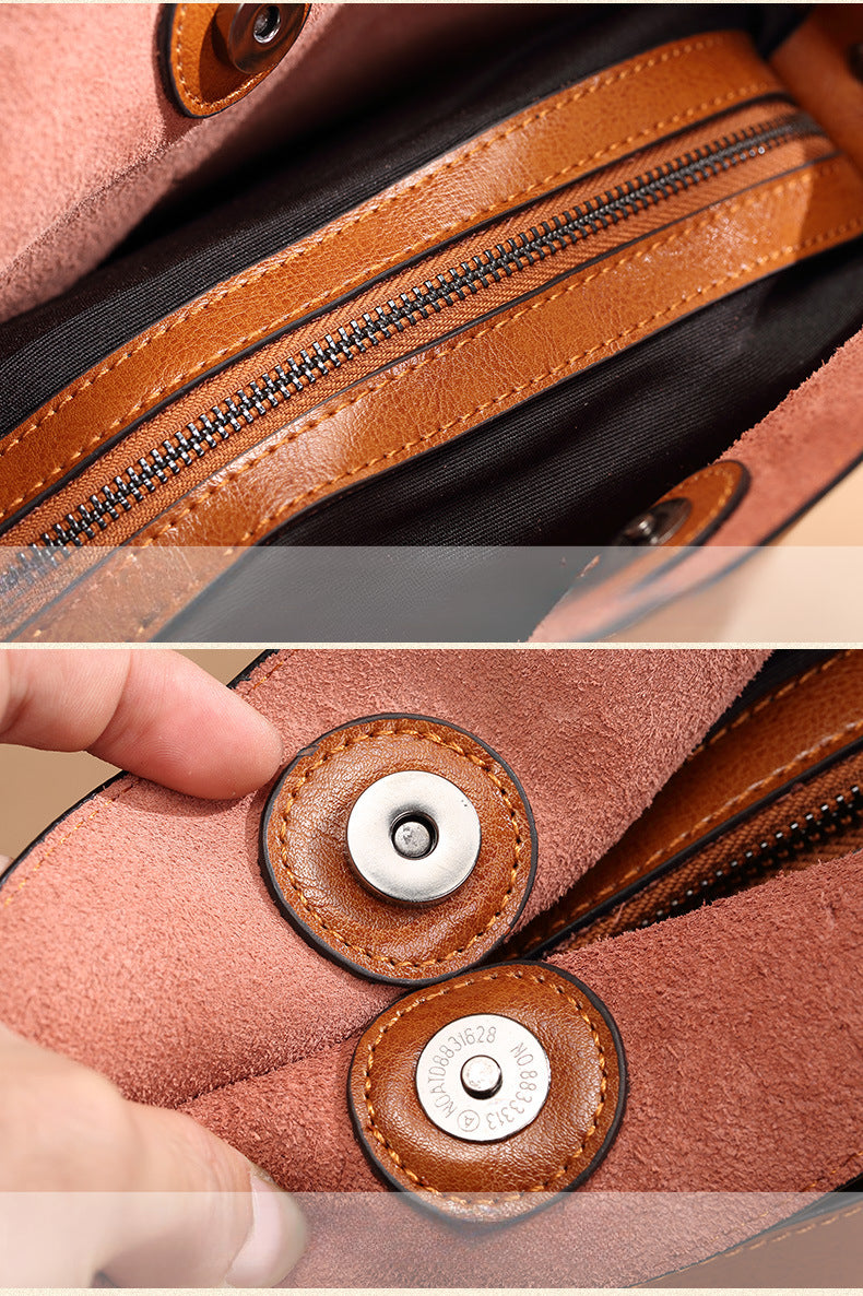 Real Leather Women's Sling Bag | Versatile Casual Handmade Cowhide Fashionable Messenger Bag