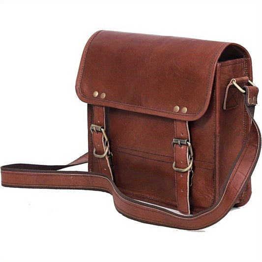 Genuine iPad Tablet Bag Leather Messenger Bag Small Briefcase CrossBody Shoulder Bag for Men and Women