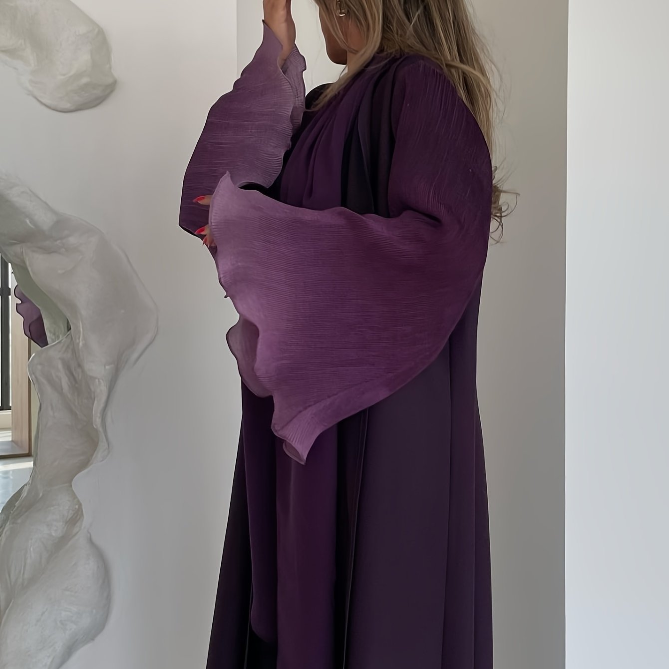 Women's Elegant Arabic Abaya Robe - Long Sleeve Islamic Muslim Wedding & Everyday Dress, Formal Events - Machine Washable Non-See-Through Abaya Gown