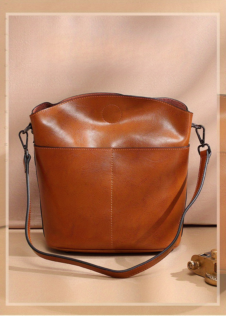 Real Leather Women's Sling Bag | Versatile Casual Handmade Cowhide Fashionable Messenger Bag