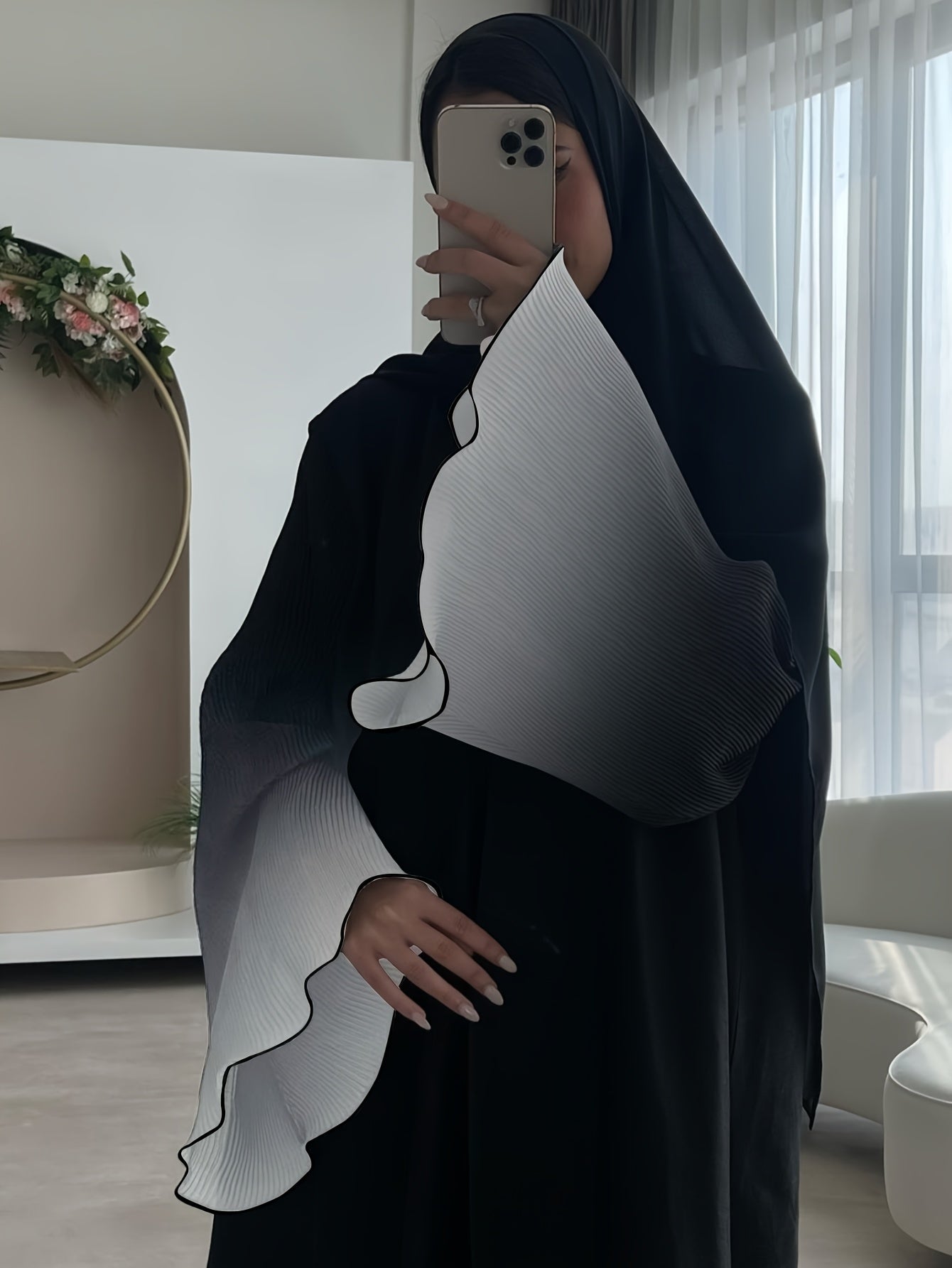 Women's Elegant Arabic Abaya Robe - Long Sleeve Islamic Muslim Wedding & Everyday Dress, Formal Events - Machine Washable Non-See-Through Abaya Gown