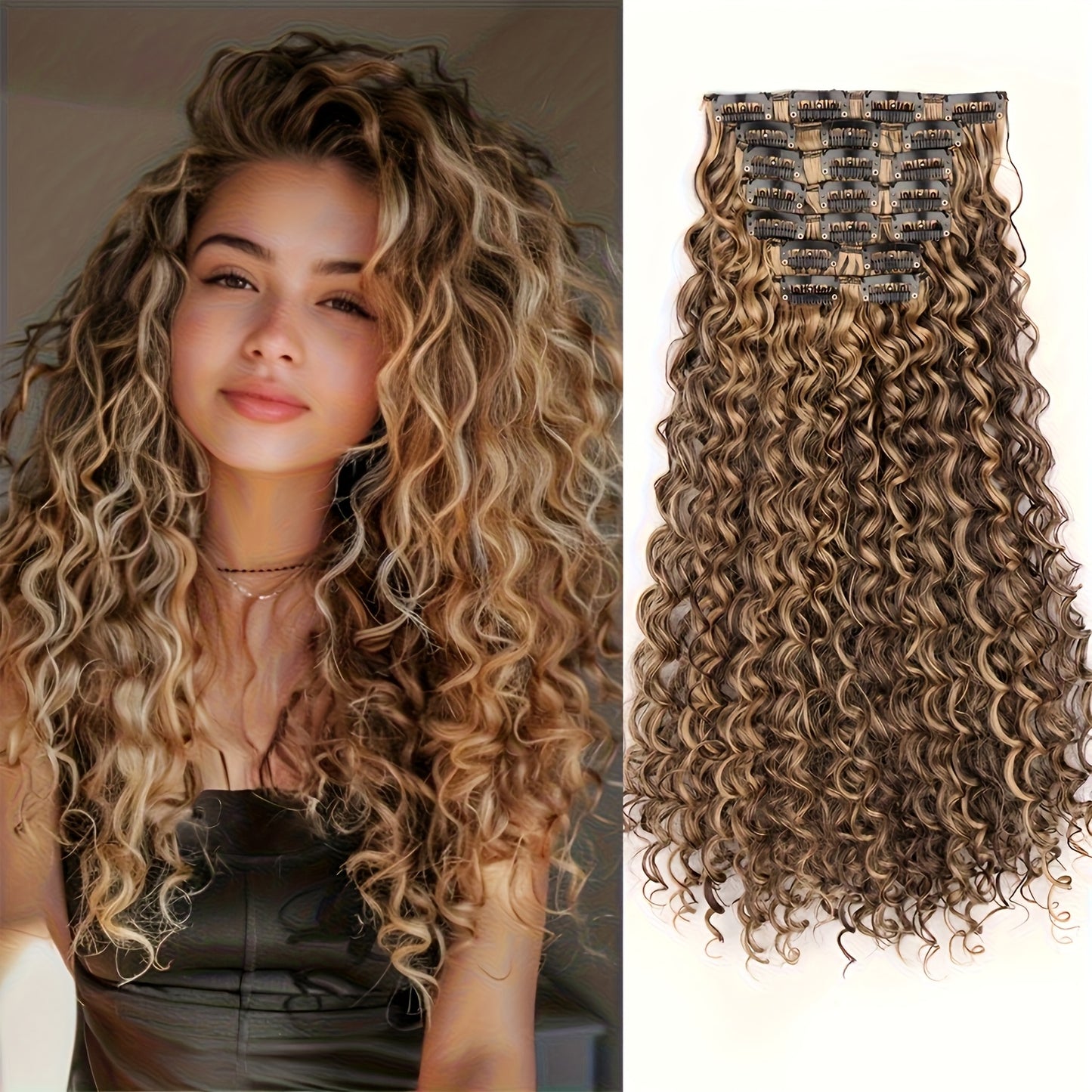 Chic Afro Curly Clip-In Hair Extensions for Women