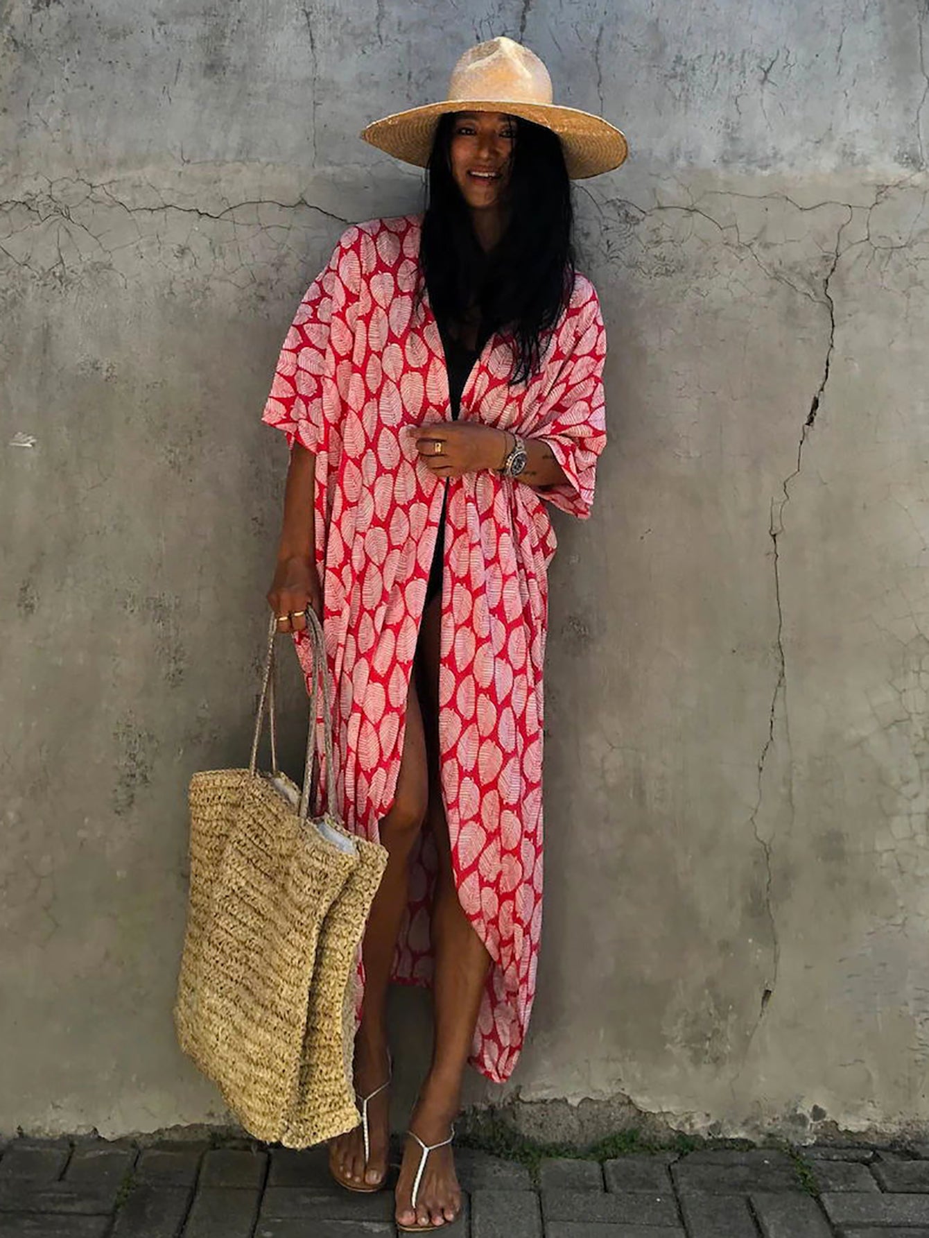 Kimono Beach Cover Up | Long Kimono Kaftan Swimsuit Cover Up