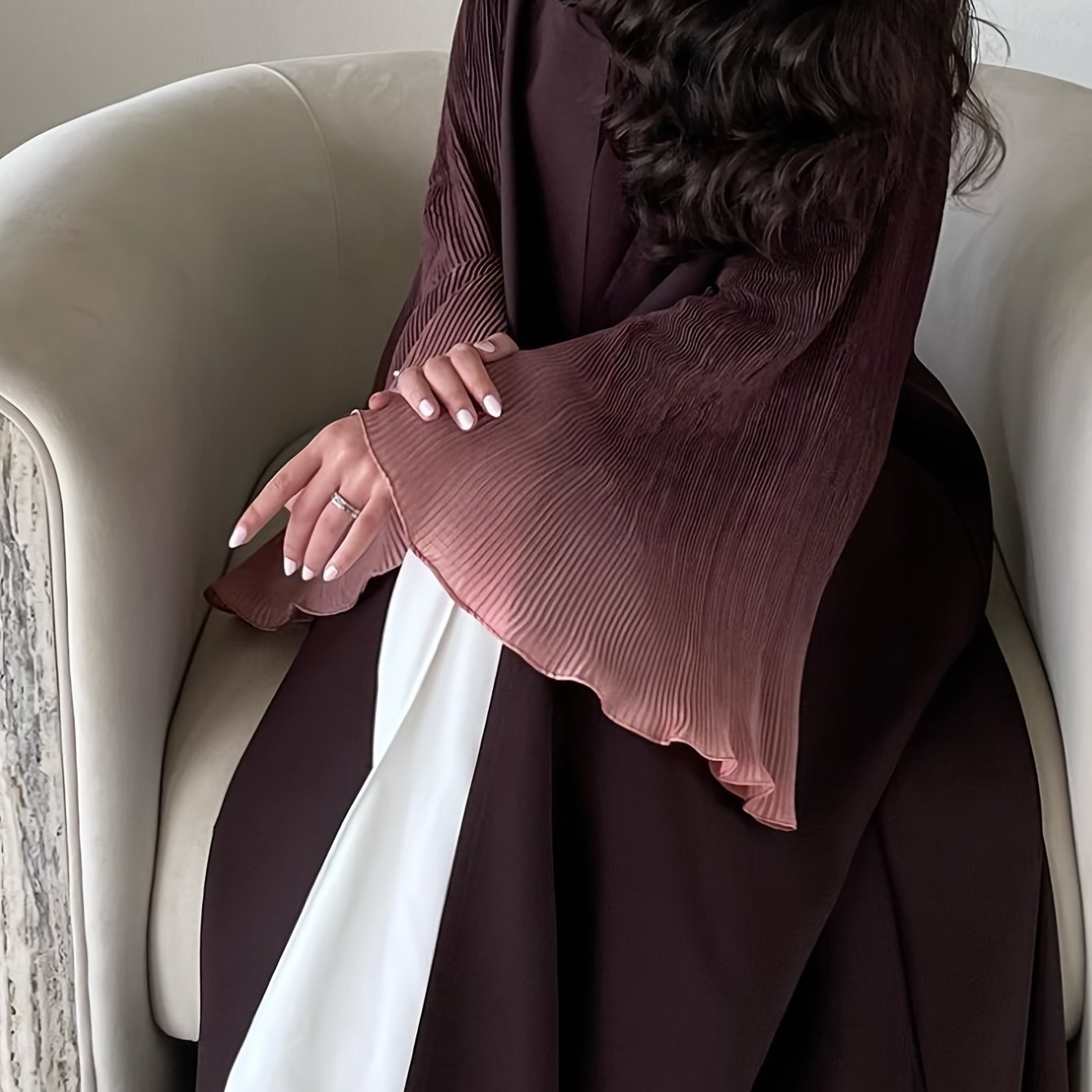 Women's Elegant Arabic Abaya Robe - Long Sleeve Islamic Muslim Wedding & Everyday Dress, Formal Events - Machine Washable Non-See-Through Abaya Gown