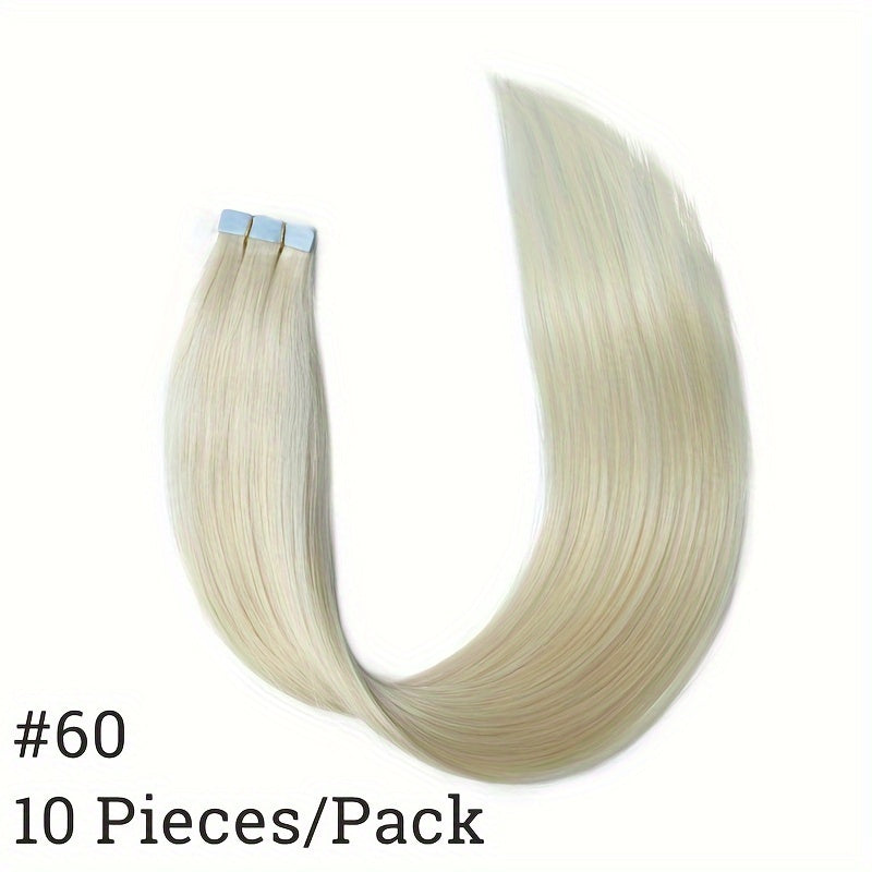 10pcs Soft Human Hair Mini Tape In Hair Extensions
