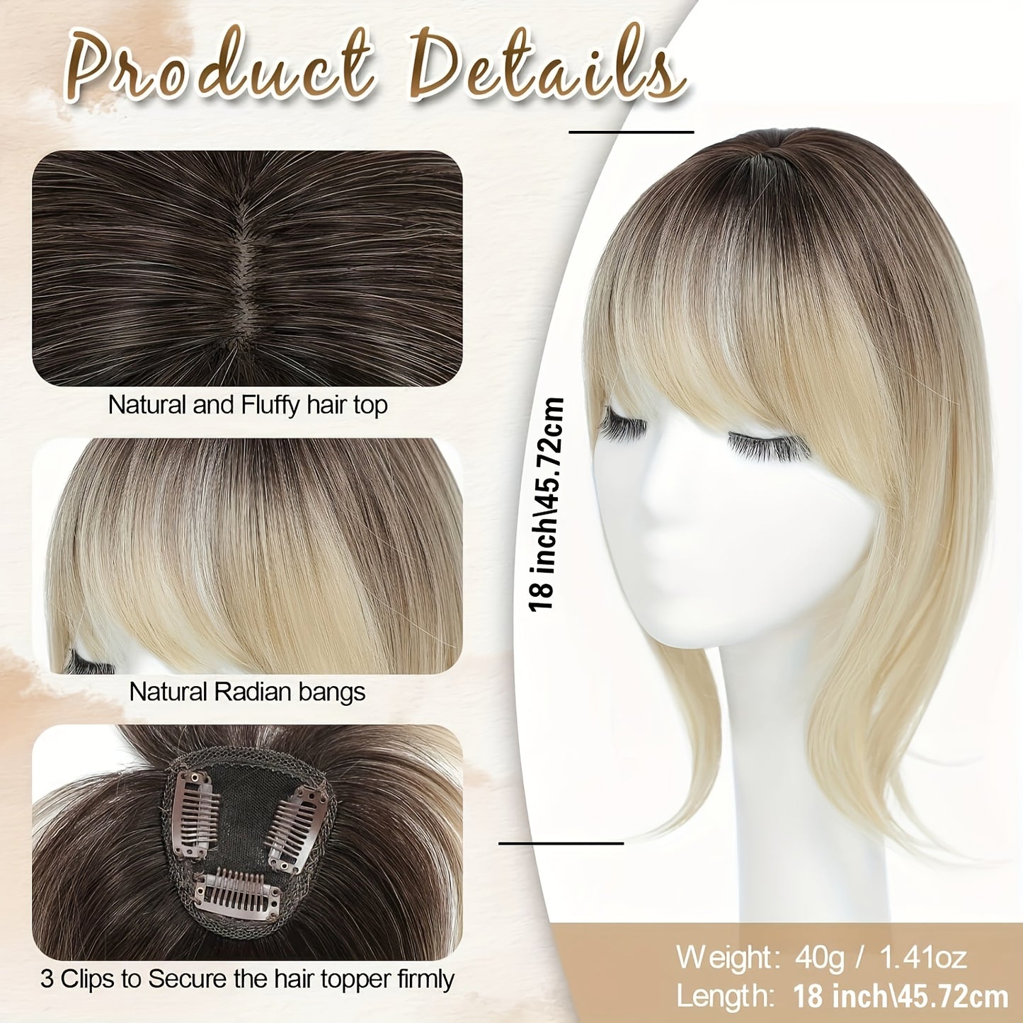 Cover Clip-In Bangs Hair Extensions for Women