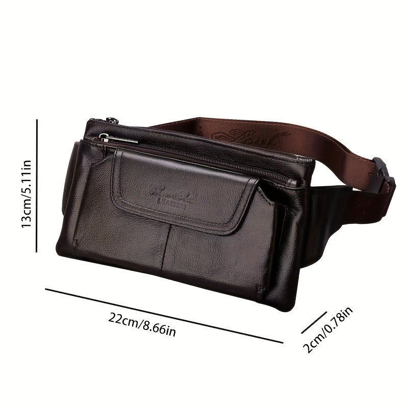 Men's Fashion Lightweight Top Layer Leather Cowhide Sling Bag - Very Comfortable And Lightweight Shoulder Messenger Bag