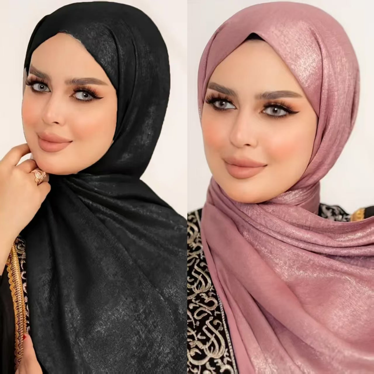 1/2 Pack Non-Stretch Religious Muslim Khimar Abaya, 100% Polyester, Breathable, Handmade, Available in Various Solid Colors, Includes Hand Wash or Professional Dry Clean Care Instructions