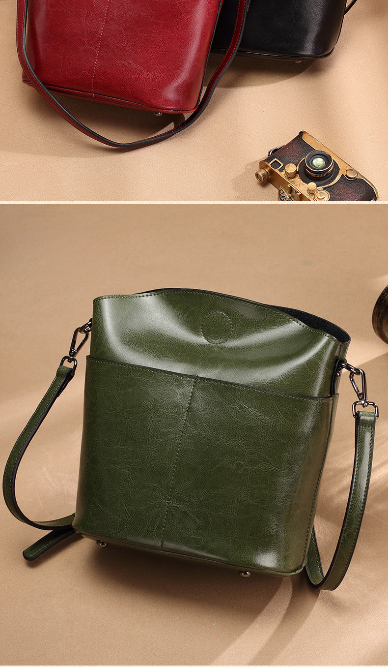 Real Leather Women's Sling Bag | Versatile Casual Handmade Cowhide Fashionable Messenger Bag