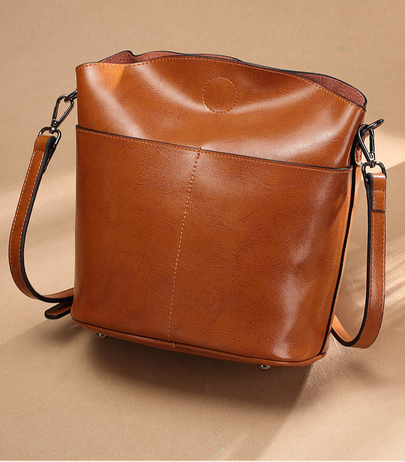 Real Leather Women's Sling Bag | Versatile Casual Handmade Cowhide Fashionable Messenger Bag