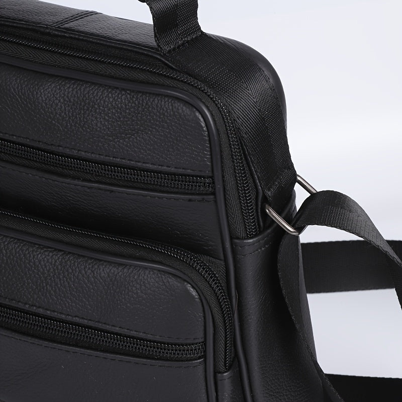 Leather Men's Satchel Bag | Large Capacity Vintage Business Handbag, First Layer Of Leather, Leisure Crossbody Bag