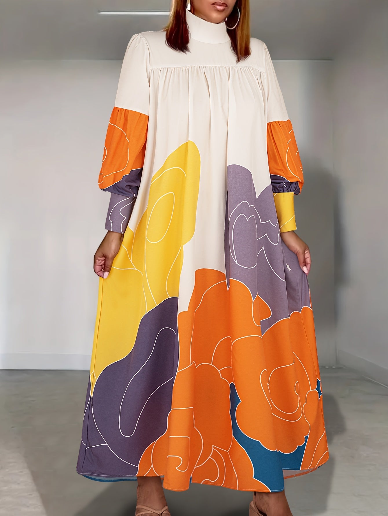 Casual Dress Small Stand Collar Long Elegant Middle Eastern Long Sun Protection Abaya
