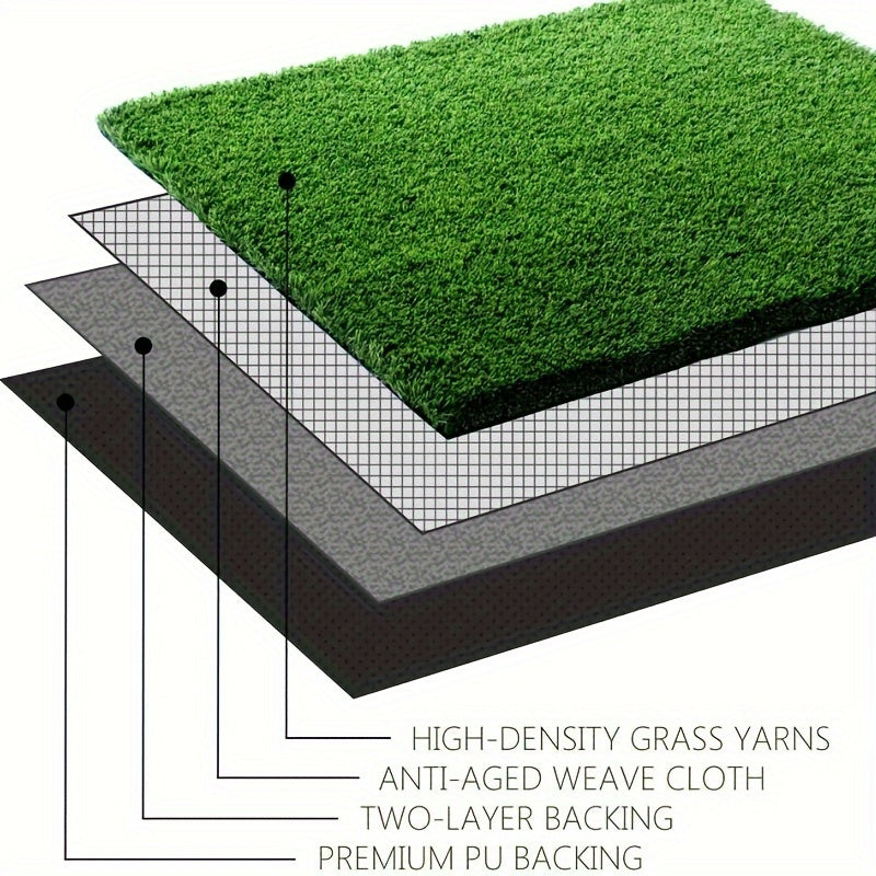 Ultra Thick Artificial Grass Medium Size Rug 1.5inch Outdoor Indoor Fake Grass Carpet Runner 4-tone Synthetic Grass Turf Realistic Faux Grass Rug